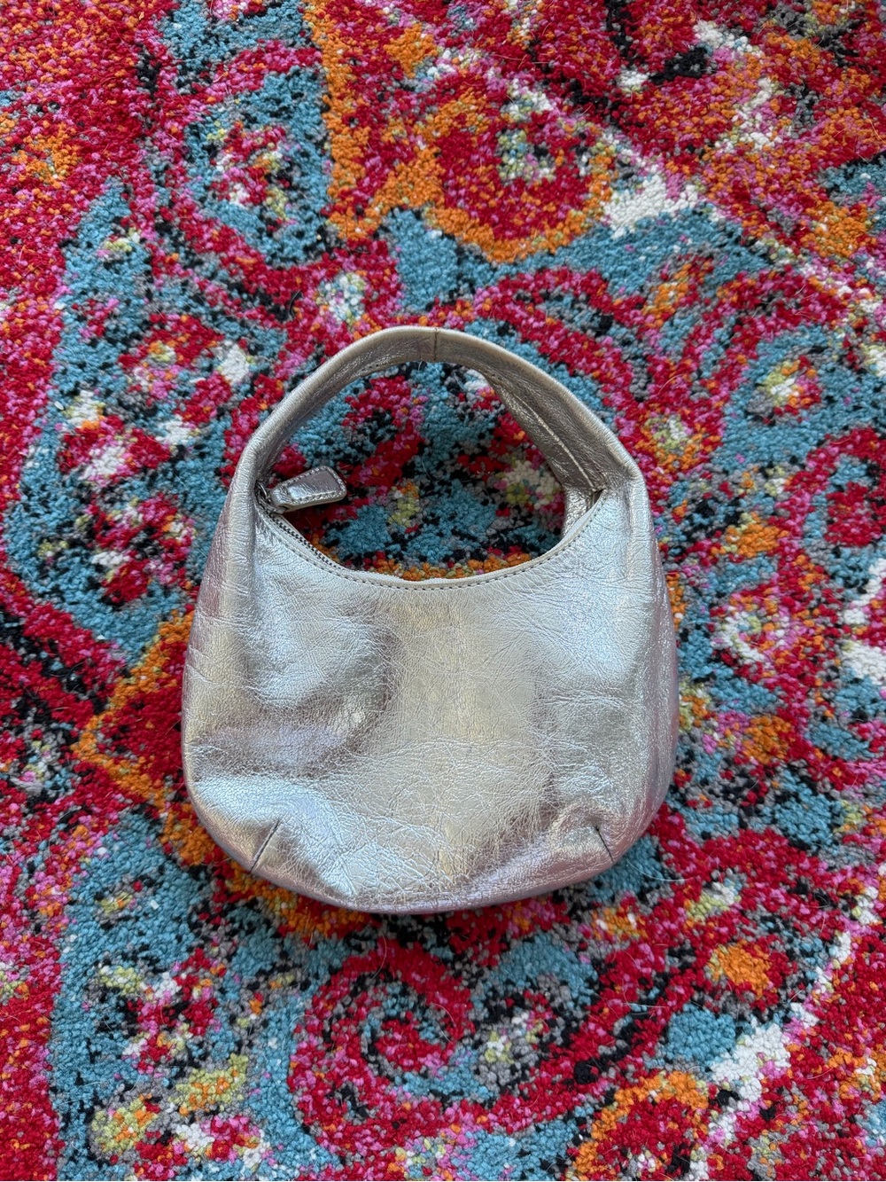 Madewell Metallic Silver Mini Hobo Bag